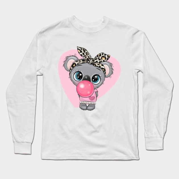 Cute koala and gum. Long Sleeve T-Shirt by Reginast777